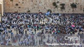  Presentation with autumn morning - Slide set with jerusalem-israel-october-12-2014 background and a gray colored foreground