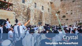  Presentation with blessing - PPT layouts having jerusalem-israel-october-12-2014 background and a ocean colored foreground