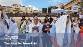  Presentation with ritual - Presentation design consisting of jerusalem-israel-october-12-2014 background and a ocean colored foreground