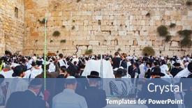  Presentation with blessing - Slide set with jerusalem-israel-october-12-2014 background and a ocean colored foreground