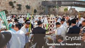  Presentation with prayer hands - Audience pleasing slide deck consisting of jerusalem-israel-october-12-2014 backdrop and a dark gray colored foreground