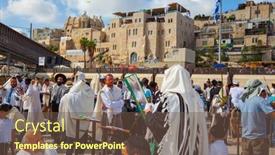  Presentation with blessing - Audience pleasing slide deck consisting of jerusalem-israel-october-12-2014 backdrop and a tawny brown colored foreground