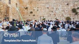  Presentation with blessing - Beautiful theme featuring jerusalem-israel-october-12-2014 backdrop and a ocean colored foreground