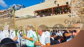  Presentation with blessing - PPT theme consisting of jerusalem-israel-october-12-2014 background and a coral colored foreground