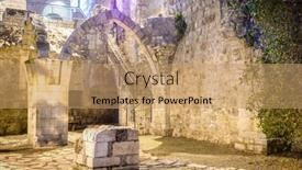  Presentation with israel - PPT theme with jerusalem-israel-old-streets background and a coral colored foreground