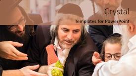  Presentation with fruit tree - Colorful presentation design enhanced with jerusalem-israel-september-20-2018 backdrop and a coral colored foreground