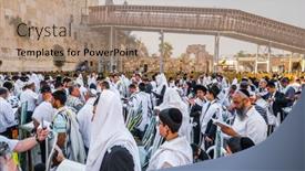  Presentation with pilgrimage - Presentation theme having jerusalem-israel-september-26-2018 background and a coral colored foreground