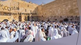  Presentation with blessing - Colorful presentation design enhanced with jerusalem-israel-september-26-2018 backdrop and a coral colored foreground