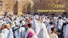  Presentation with blessing - Presentation design with jerusalem-israel-september-26-2018 background and a tawny brown colored foreground