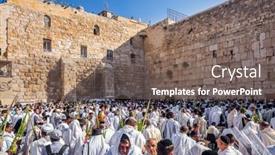  Presentation with pilgrimage - Presentation theme having jerusalem-israel-september-26-2018 background and a gray colored foreground
