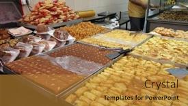  Presentation with commodities - Presentation theme with jerusalem-october-3-candy-shop background and a gold colored foreground