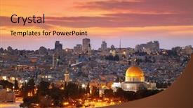  Presentation with israel - Colorful PPT theme enhanced with jerusalem old city israel backdrop and a coral colored foreground