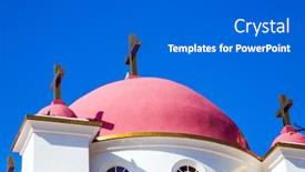  Presentation with church building - Slides with jerusalem-orthodox-church-snow-white background and a gray colored foreground