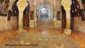  Presentation with jerusalem - Presentation design featuring jerusalem-september-3-hall background and a coral colored foreground