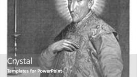  Presentation with skull - PPT layouts with jesuit-franciscus-borgia-standing background and a gray colored foreground