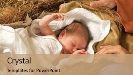  Presentation with nativity - Beautiful theme featuring jesus - 20 days old baby sleeping backdrop and a coral colored foreground