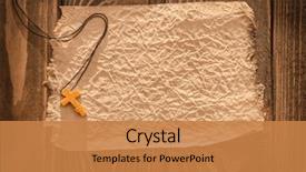  Presentation with old paper - Colorful slides enhanced with jesus - cross and old paper sheet backdrop and a coral colored foreground