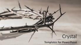  Presentation with crown thorns - PPT layouts having jesus - crown of thorns christian concept background and a light gray colored foreground