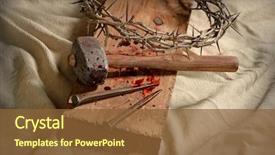  Presentation with crown thorns - Presentation design featuring jesus - crown of thorns nails background and a tawny brown colored foreground