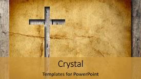  Presentation with old wood - Beautiful theme featuring jesus - high resolution christian cross cut backdrop and a gold colored foreground