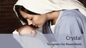  Presentation with christmas nativity - Presentation theme having jesus - live christmas nativity scene reenacted background and a light blue colored foreground