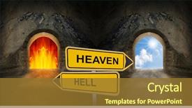  Presentation with hell - Cool new slide set with jesus - two gates to heaven backdrop and a tawny brown colored foreground