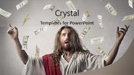  Presentation with power - Beautiful PPT layouts featuring jesus and money backdrop and a light gray colored foreground