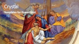  Presentation with jesus body - Presentation theme featuring jesus' body is removed background and a coral colored foreground