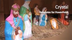  Presentation with nativity - Presentation design enhanced with jesus born - decoration of nativity scene background and a tawny brown colored foreground