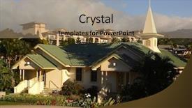  Presentation with jesus storm - Presentation theme consisting of jesus calms storm - small church with rainbow overhead background and a coral colored foreground