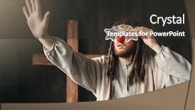  Presentation with jesus christ - Slide set featuring jesus christ in party glasses background and a dark gray colored foreground