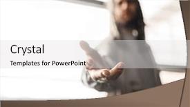  Presentation with jesus christ - Colorful slide set enhanced with jesus christ in white robe backdrop and a light gray colored foreground