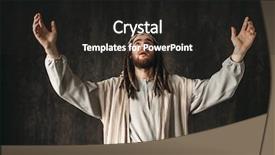  Presentation with jesus christ - Slide set consisting of jesus christ in white robe background and a dark gray colored foreground