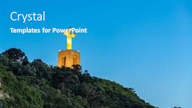  Presentation with jesus christ - Slide deck featuring jesus-christ-monument-cristo-rei background and a teal colored foreground