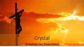  Presentation with jesus - Presentation design consisting of jesus christ on the cross background and a gray colored foreground