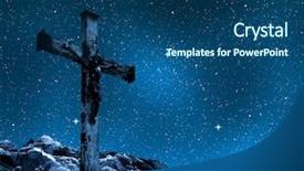  Presentation with jesus christ - Slide set with jesus christ on the cross background and a ocean colored foreground