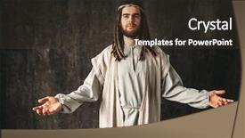  Presentation with jesus praying - PPT theme with jesus christ praying with open background and a tawny brown colored foreground