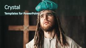  Presentation with jesus christ - Presentation design consisting of jesus christ with a heating background and a tawny brown colored foreground