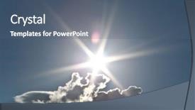  Presentation with sky sun - Theme with jesus comming clouds - sky with sun coming background and a ocean colored foreground