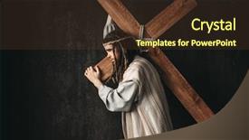  Presentation with black cross - Colorful presentation theme enhanced with jesus crucifix heavens light - great martyr with cross black backdrop and a tawny brown colored foreground