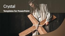  Presentation with black cross - Slide set having jesus crucifix heavens light - great martyr with cross black background and a tawny brown colored foreground