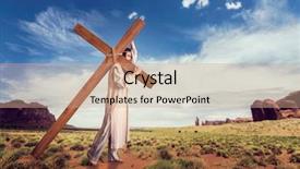  Presentation with sun desert - Presentation theme consisting of jesus crucifix heavens light - great martyr with cross background and a coral colored foreground