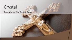  Presentation with jesus cross - Slide set consisting of jesus crucify - jesus crucified on the cross background and a light gray colored foreground