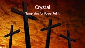  Presentation with jesus cross - Slide deck featuring jesus death - cross silhouette with the sunset background and a wine colored foreground