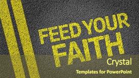  Presentation with faith - Presentation design enhanced with jesus door - feed your faith written background and a tawny brown colored foreground