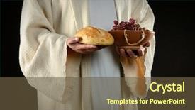  Presentation with jesus bread - PPT layouts featuring jesus hands holding bread background and a tawny brown colored foreground