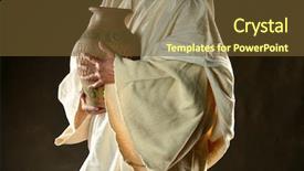  Presentation with hands holding - Amazing presentation theme having bowl of delicious breakfast muesli in a white ceramic bowl for a healthy nutritious meal backdrop and a coral colored foreground