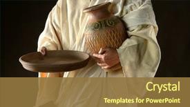  Presentation with disciples - Beautiful PPT theme featuring jesus hands holding water jar backdrop and a tawny brown colored foreground