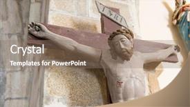  Presentation with jesus cross - Beautiful slides featuring jesus hanging at the cross backdrop and a coral colored foreground