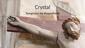  Presentation with jesus cross - Amazing slide set having jesus hanging at the cross backdrop and a lemonade colored foreground